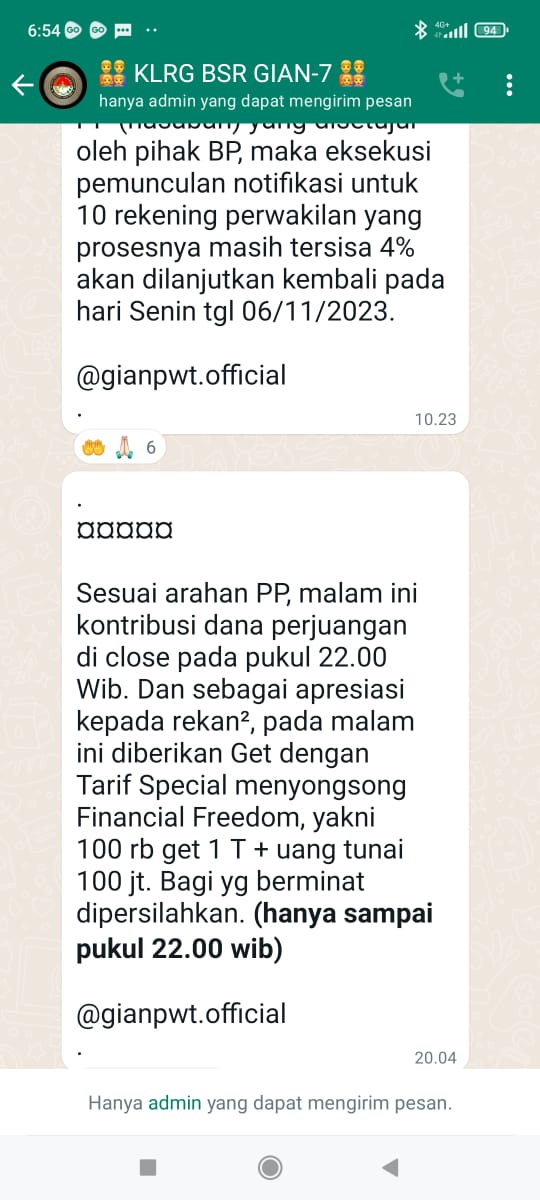SS dari group WhatsApp GIAN