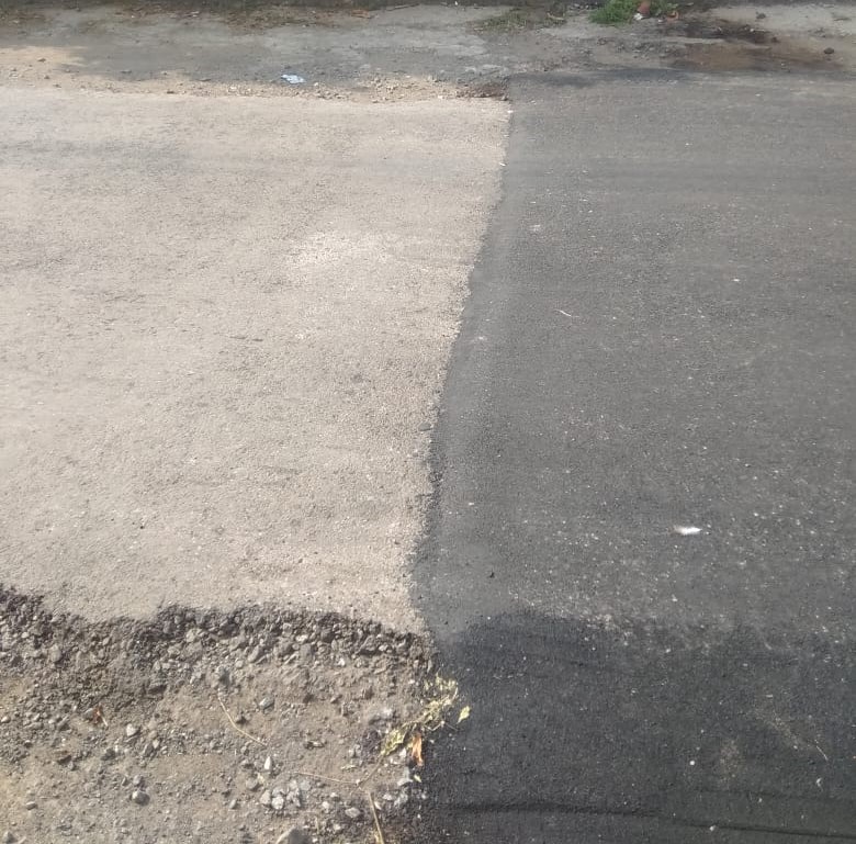 hasil pengaspalan tanpa pengawasan