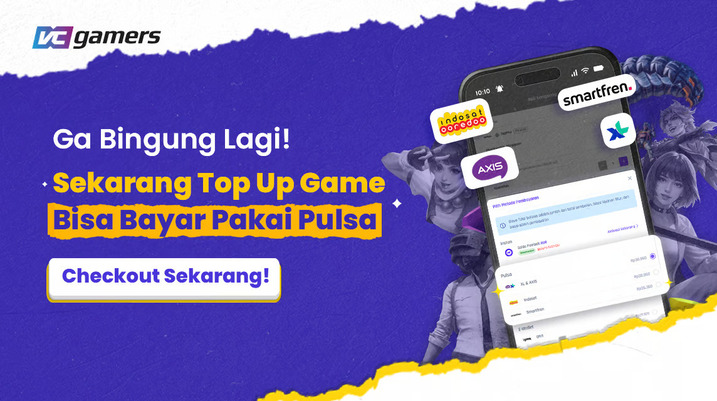 banner top up game pakai pulsa kini hadir di vcgamers banner top up game pakai pulsa kini hadir di vcgamers