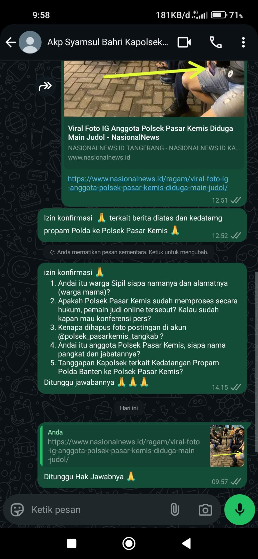 polsek pasarkemis