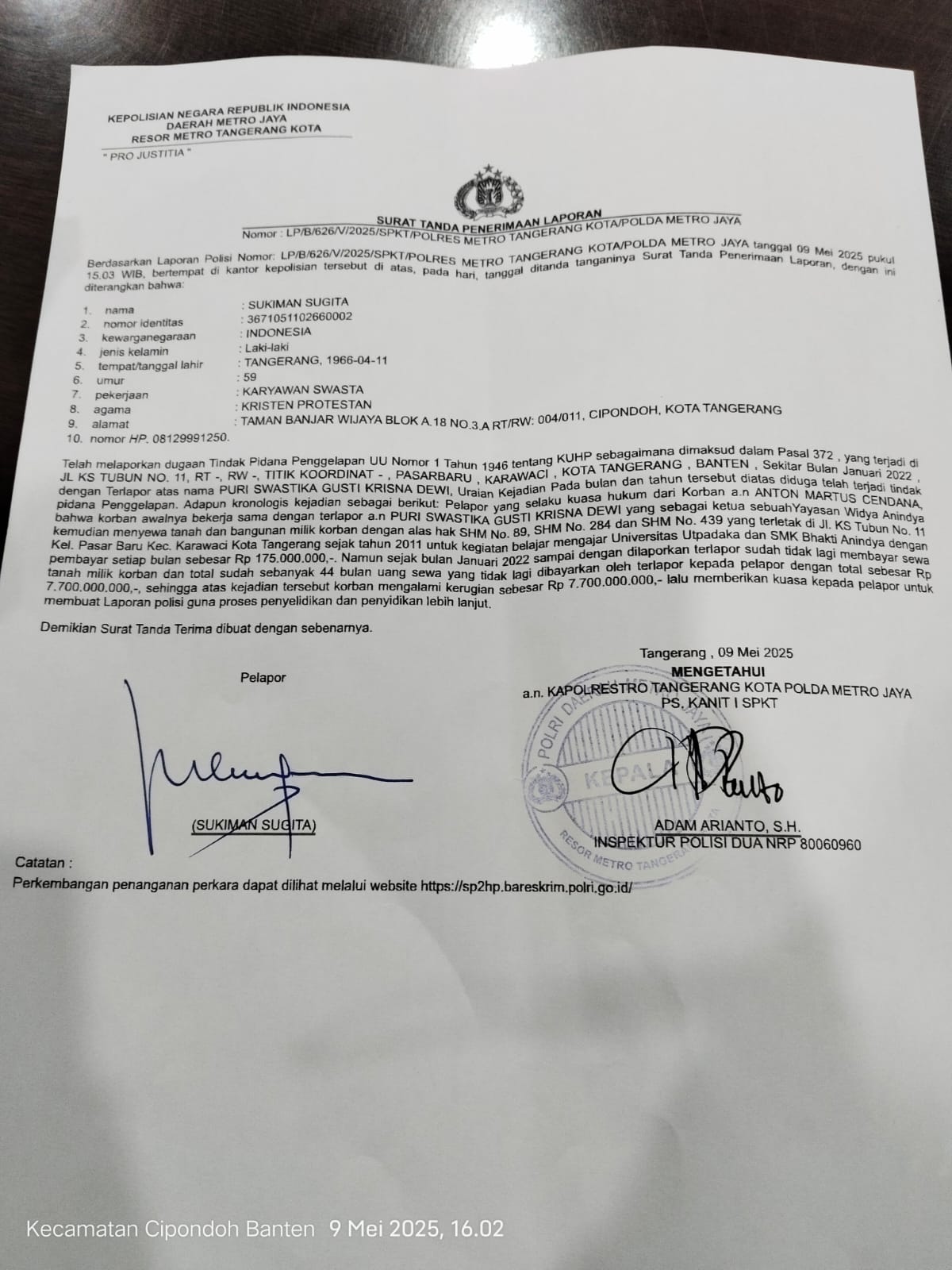 polres metro tangerang kota