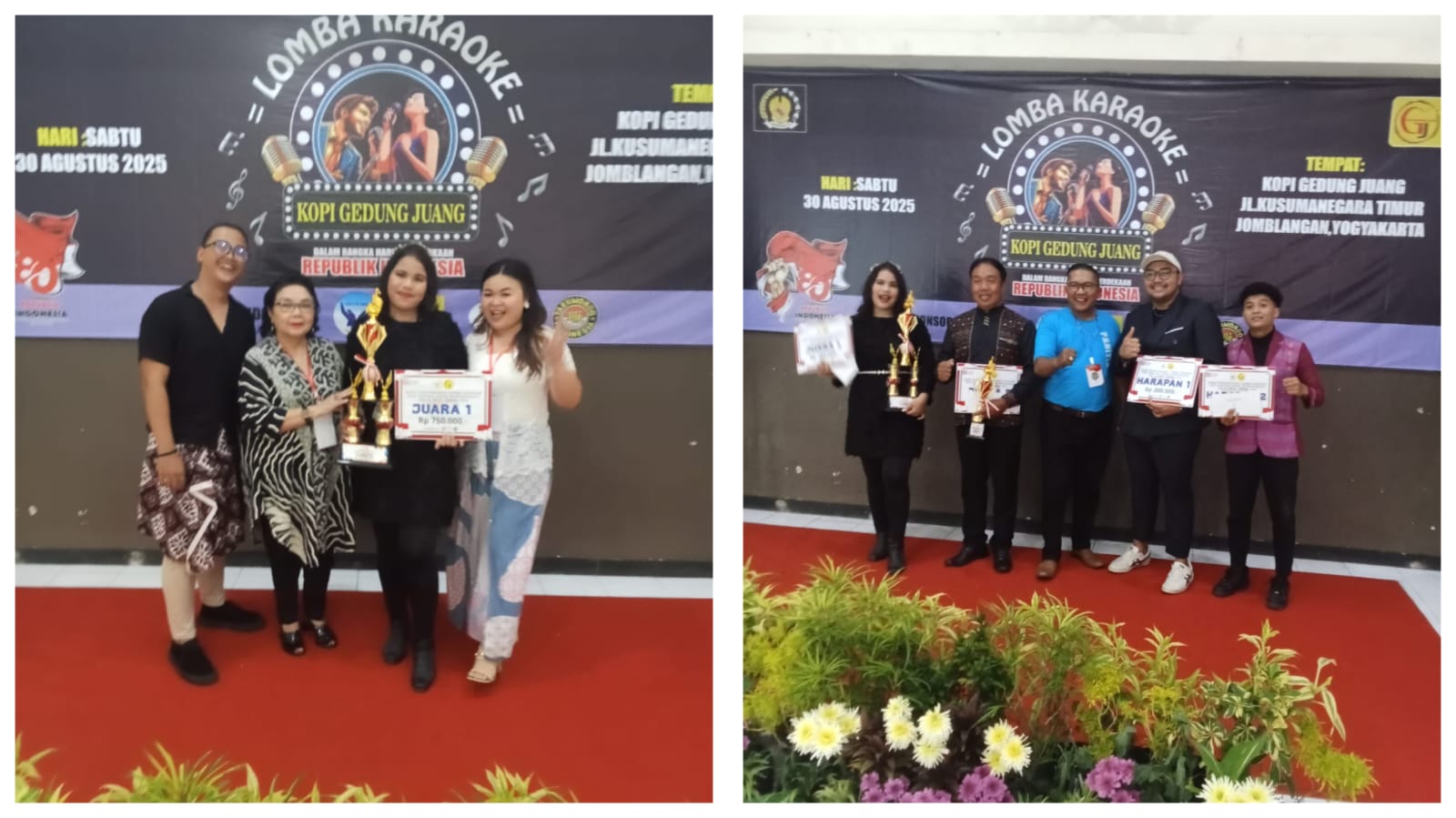 pemenang lomba karaoke di caffe gedung juang 45 jogjakarta