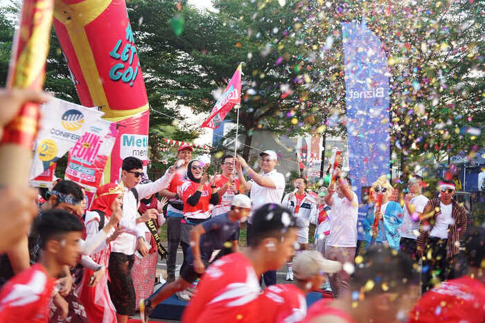 semarakan hut ri ke 80 seribu peserta sukseskan run for fun 5k di metland menteng