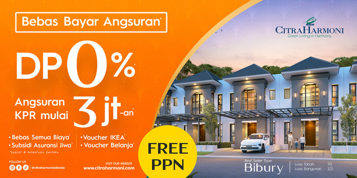 citraharmoni sidoarjo luncurkan tipe bibury, 4 kamar hanya 1.3 m!