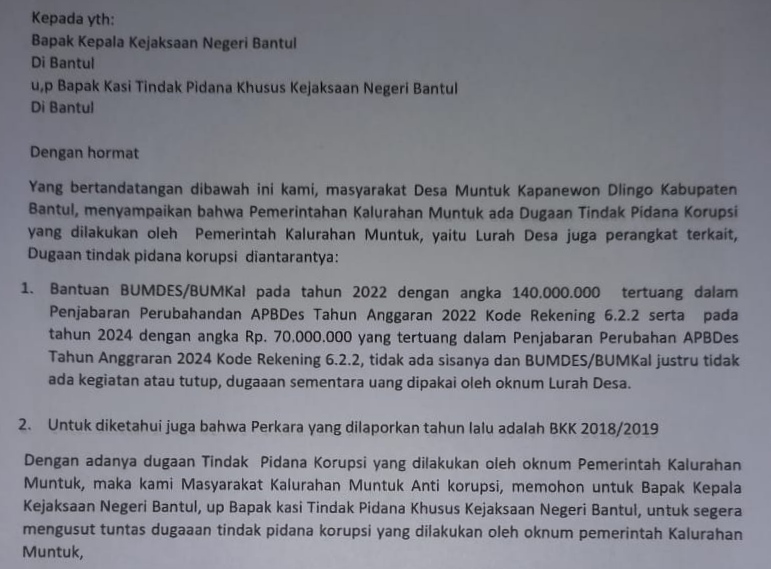 desa muntuk kecamatan dlingo