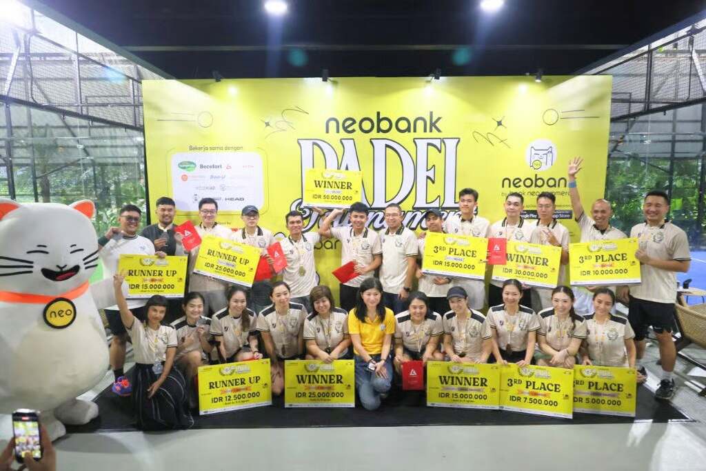gelaran neobank padel tournament 2025 by bank neo commerce berlangsung meriah, perkuat kolaborasi antarkomunitas dan semangat hidup sehat