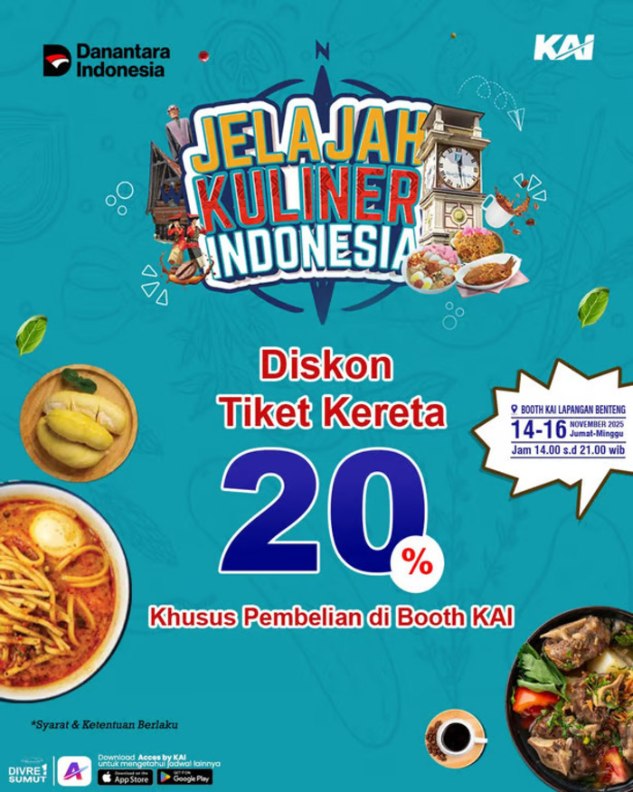 kai sumut hadirkan diskon 20 persen untuk tiket kereta eksekutif jawa–sumatera