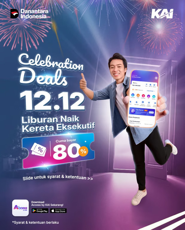 dorong mobilitas akhir tahun, kai daop 8 surabaya hadirkan promo celebration deals 12.12 cuma bayar 80%