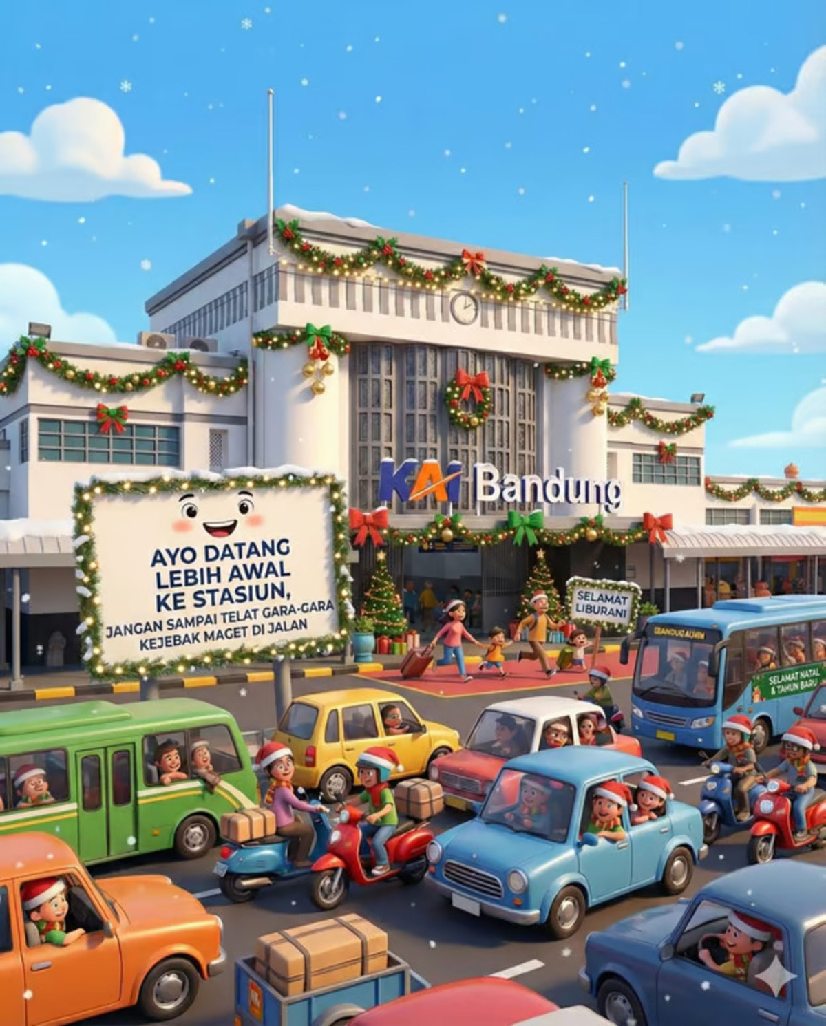 kai daop 2 bandung himbau pelanggan datang lebih awal ke stasiun, antisipasi terjebak macet dijalan