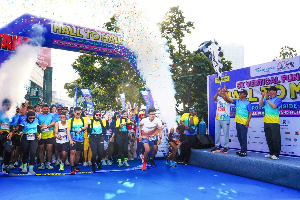 metropolitan mall bekasi & grand metropolitan sukses gelar 5k vertical fun run pertama di bekasi