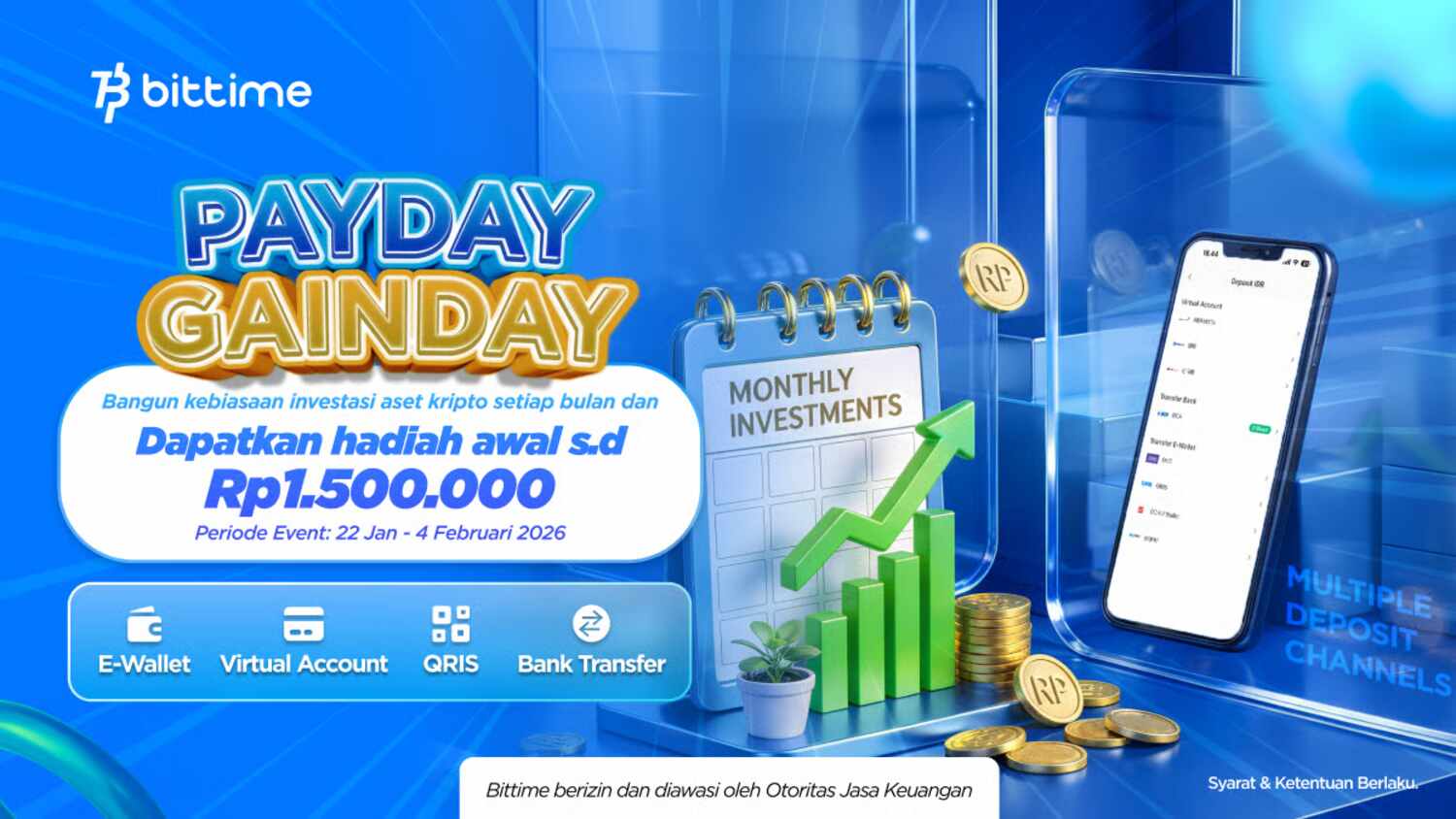 bittime payday gainday, manfaatkan momen gajian untuk memaksimalkan potensi investasi aset kripto pengguna