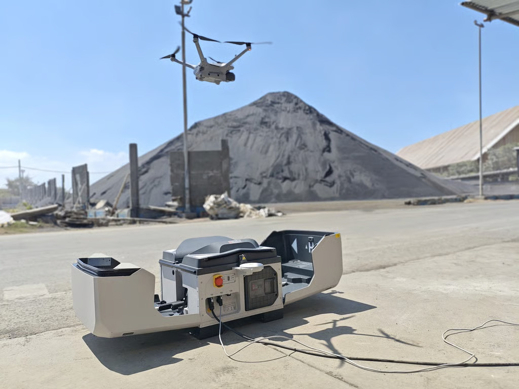 dji dock 3 solusi otomatis pemantauan stockpile untuk pertambangan dan konstruksi
