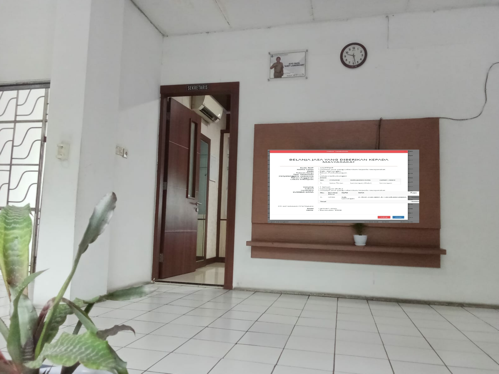 ruangan sekdin dishub lamongan