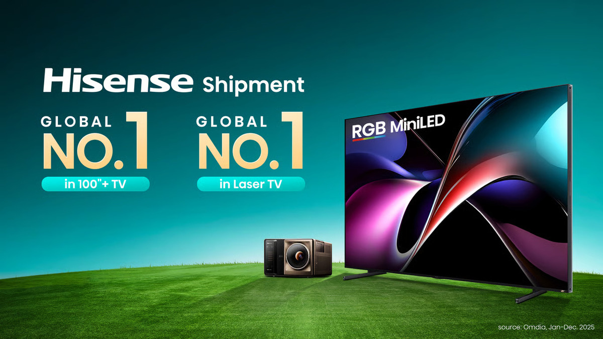 hisense memimpin pengiriman global tv 2025 no. 1 untuk kategori 100 inci ke atas dan laser tv