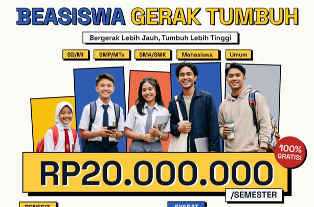 gerak tumbuh luncurkan beasiswa rp20 juta dengan komitmen perlindungan data