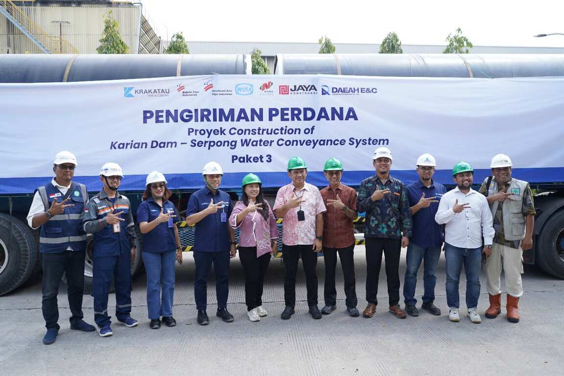 perkuat dukungan infrastruktur air krakatau pipe resmi memulai pengiriman perdana proyek karian