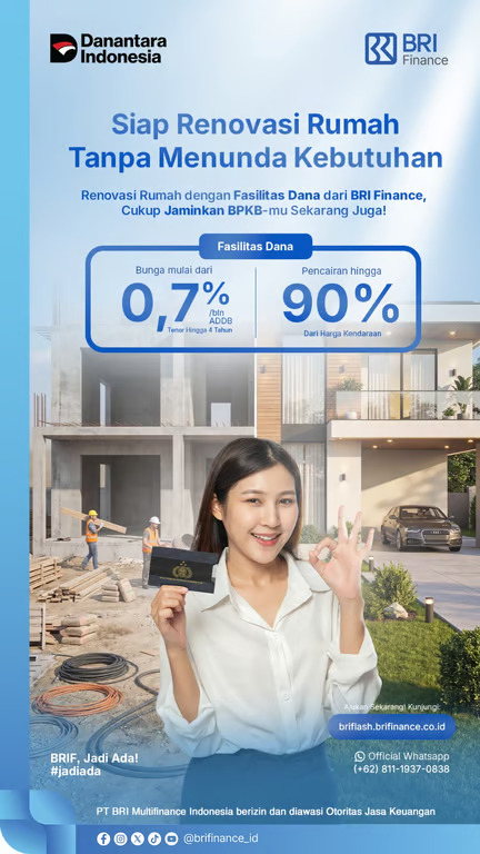 tangkap tren renovasi hunian, bri finance perluas akses pembiayaan masyarakat yang fleksibel