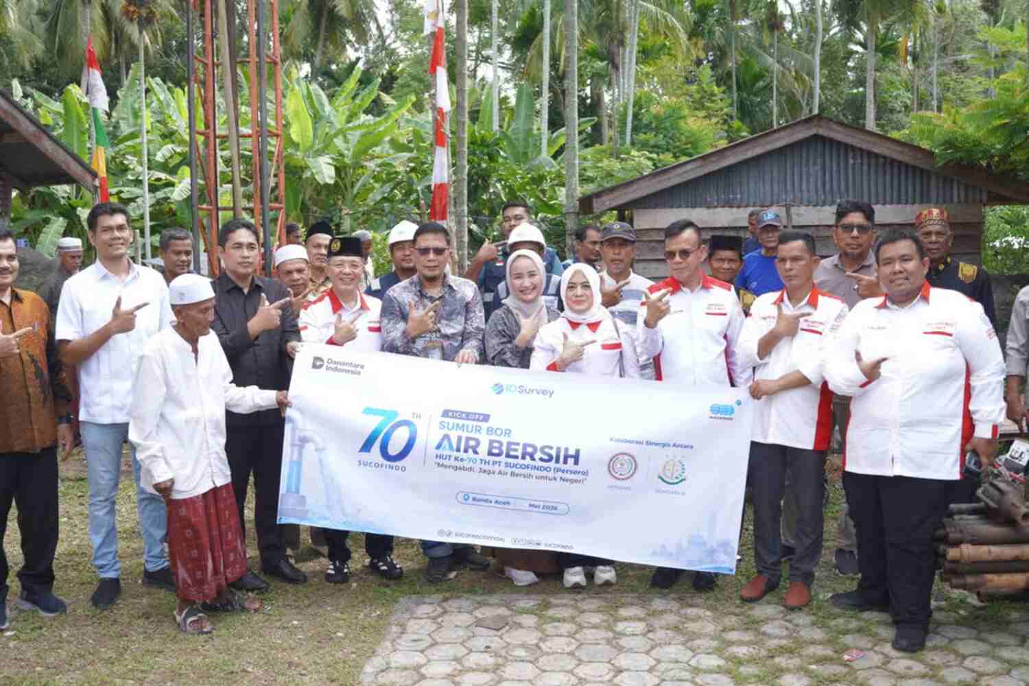 kolaborasi abpednas–sucofindo kick off pembangunan 70 sumur air bersih dari aceh hingga merauke