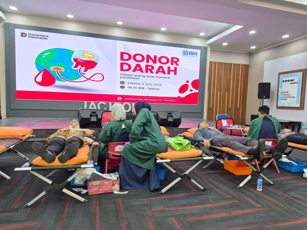 antusiasme tinggi, pekerja bri region 6 dan unit kerja supervisi ikuti kegiatan donor darah