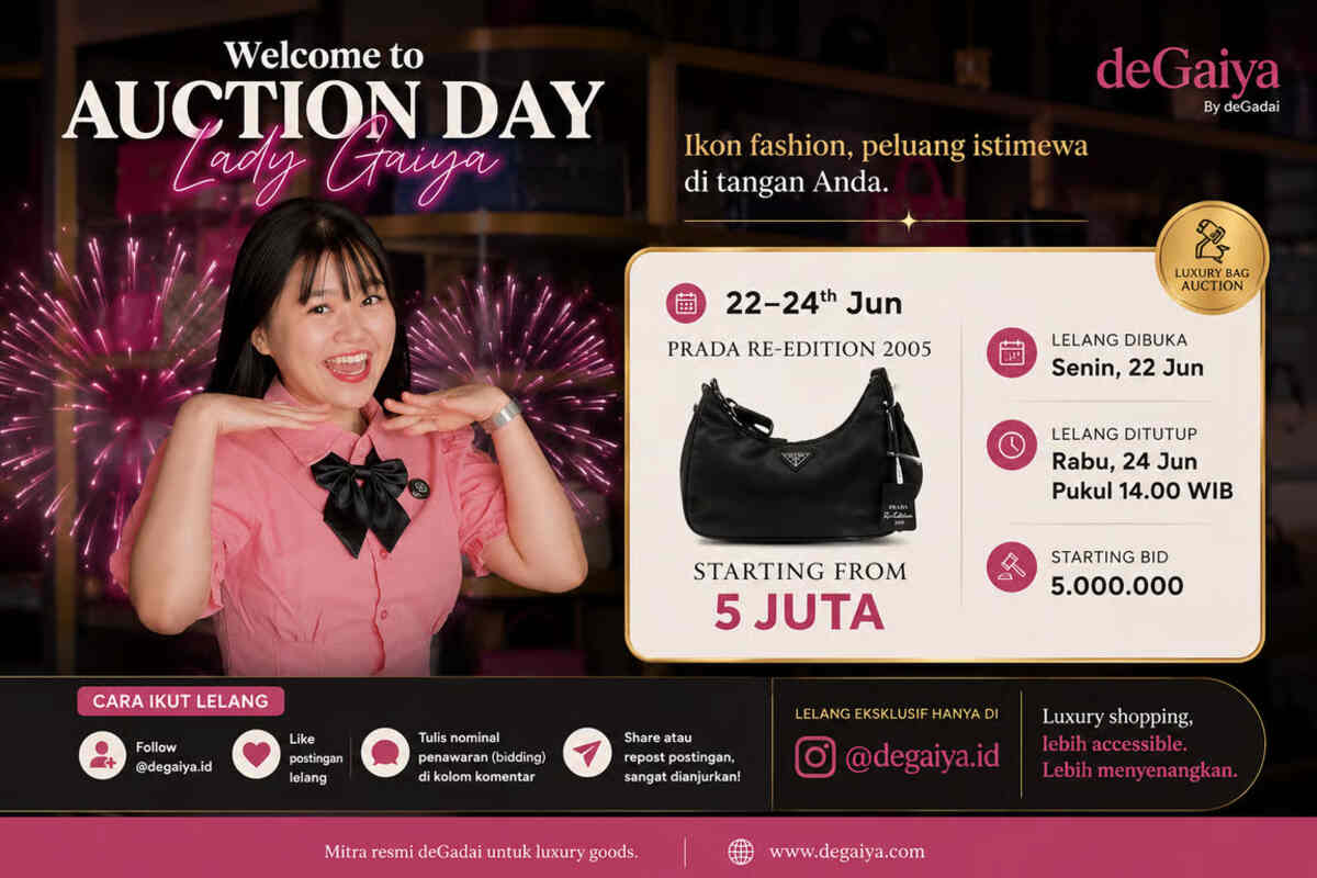 luxury bag auction kembali digelar, prada re edition 2005 siap diperebutkan mulai rp5 juta di @degaiya.id