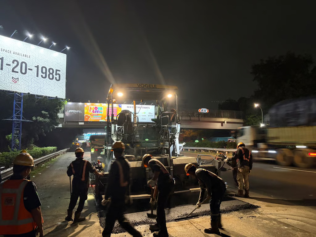 tingkatkan keamanan dan kenyamanan pengguna jalan, pt jasamarga tollroad maintenance laksanakan pekerjaan rekonstruksi dan sfo di ruas tol jakarta–tangerang
