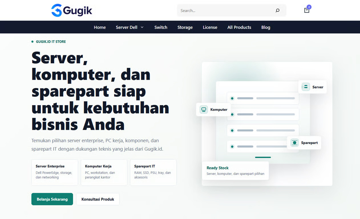 gugik.id menjadi mitra terpercaya pengadaan sparepart it dan server di indonesia gugik.id menjadi mitra terpercaya pengadaan sparepart it dan server di indonesia