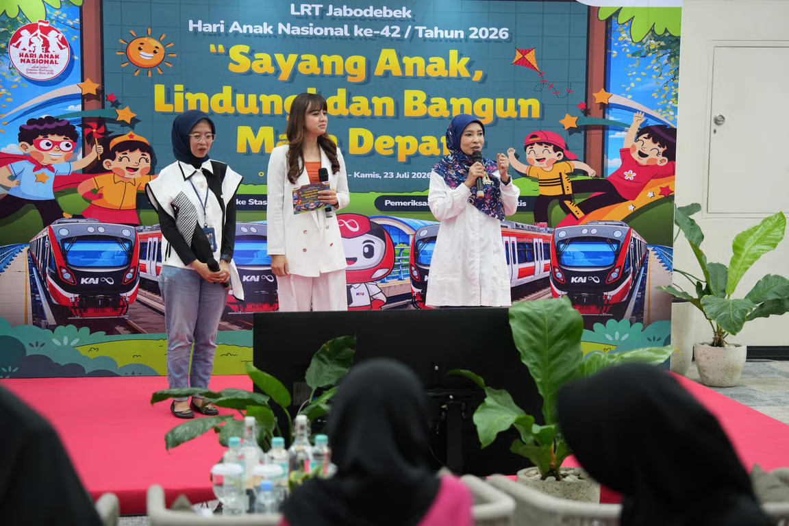 hari anak nasional, lrt jabodebek jadikan transportasi publik sebagai ruang belajar anak