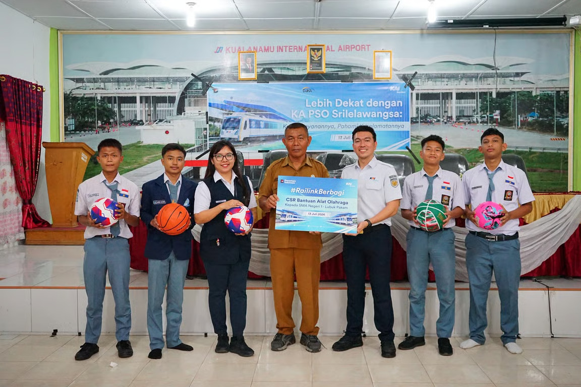 kai bandara dukung aktivitas olahraga pelajar sma negeri 1 lubuk pakam dan perkuat edukasi keselamatan perkeretaapian