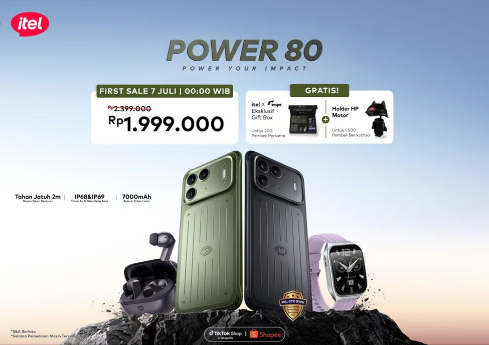 itel power 80 resmi rilis! tahan benturan, tahan air, dan bisa rekam video di dalam air