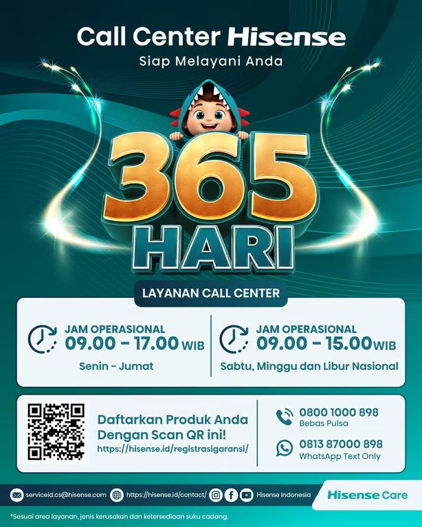 hisense siap layani konsumen 365 hari, tambah jadwal layanan call center hisense care hisense siap layani konsumen 365 hari, tambah jadwal layanan call center hisense care