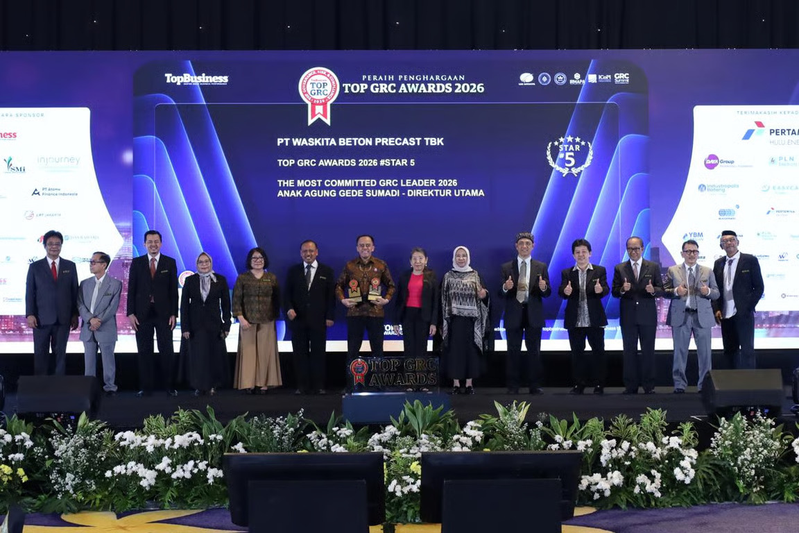 konsisten terapkan grc, waskita beton precast kembali raih 5 stars pada top grc awards 2026