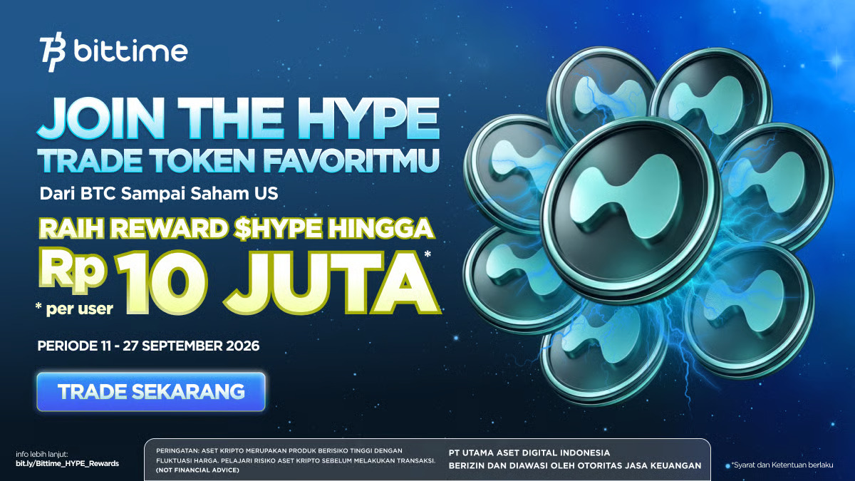 pasar crypto semakin dinamis, bittime hadirkan program berhadiah hype hingga sepuluh juta rupiah