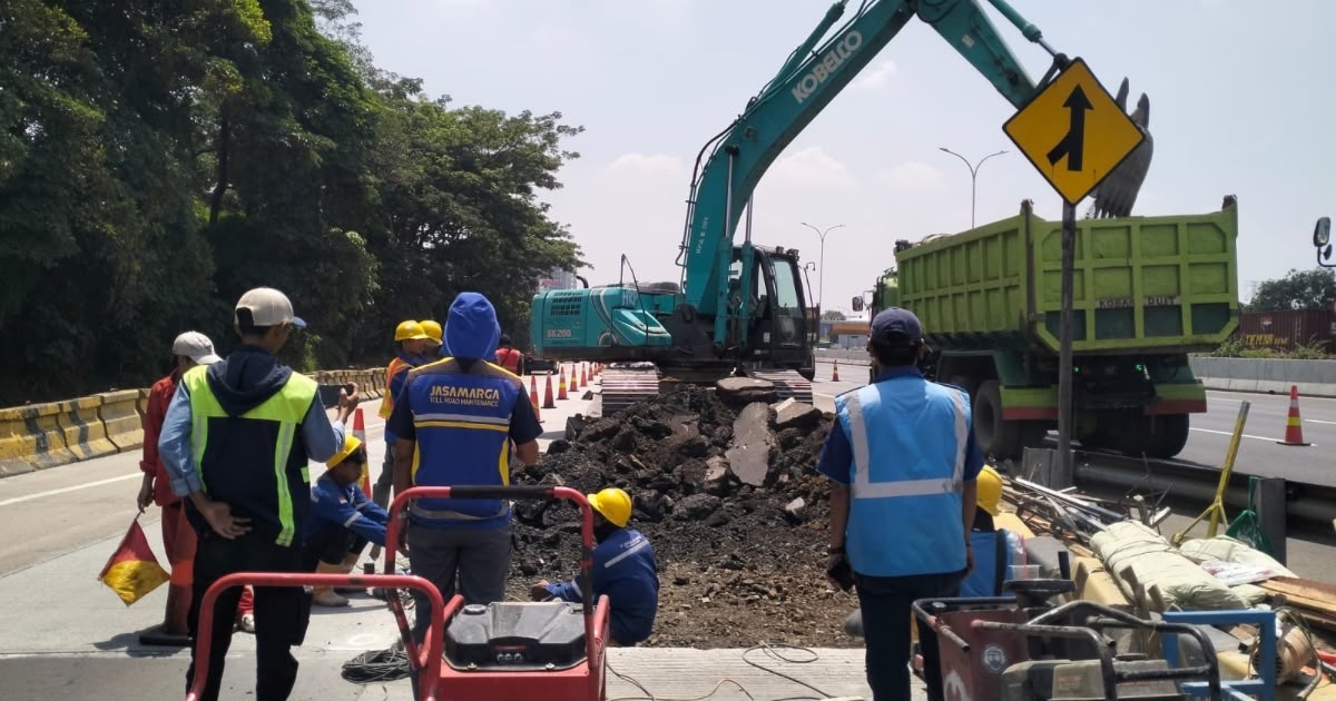 perkuat keandalan jalan tol, pt jasamarga tollroad maintenance laksanakan rekonstruksi perkerasan di ruas tol jagorawi