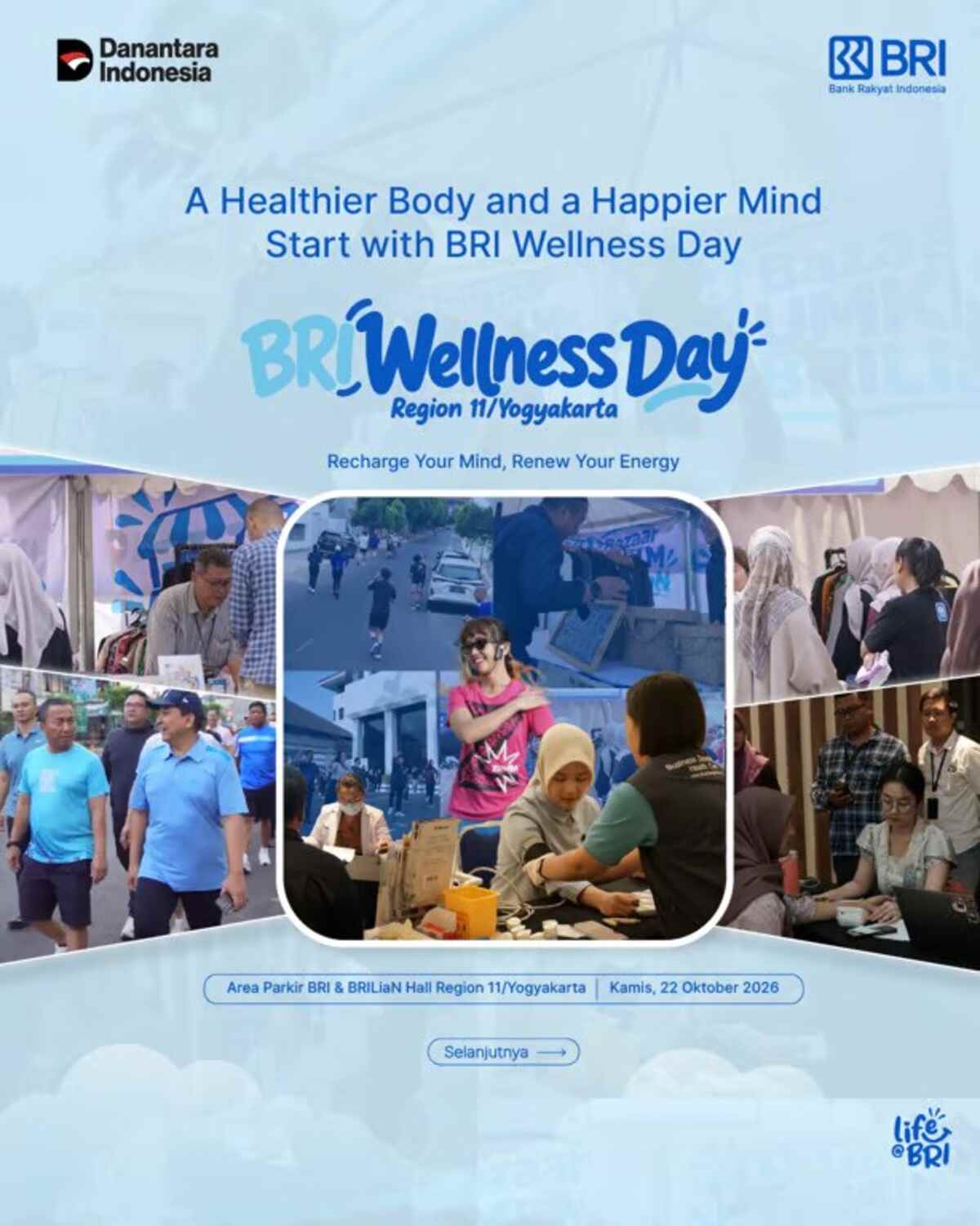 bri region 11 yogyakarta gelar wellness day, dorong pekerja sehat dan produktif