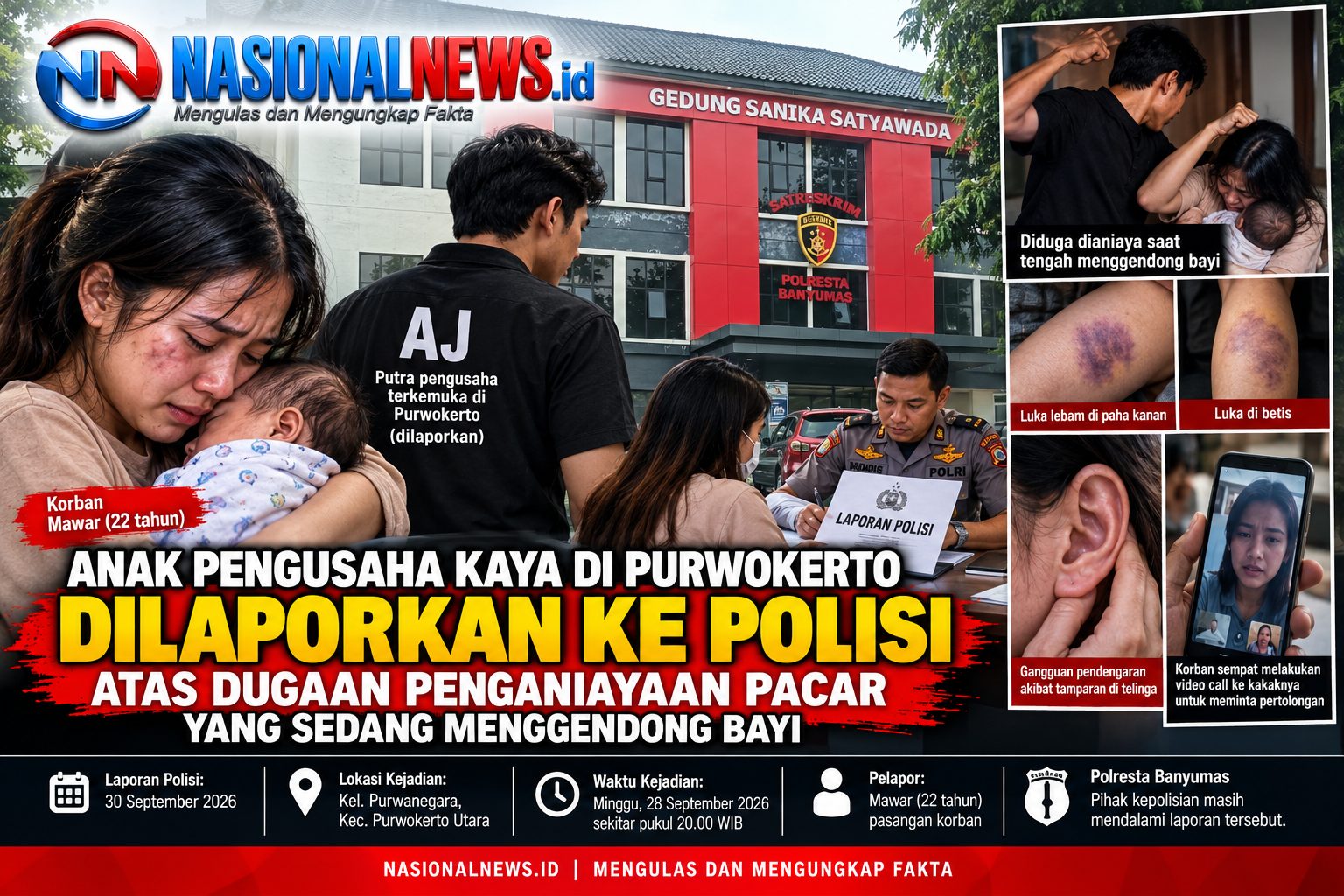 gambar ilustrasi korban aniaya lapor polresta banyumas
